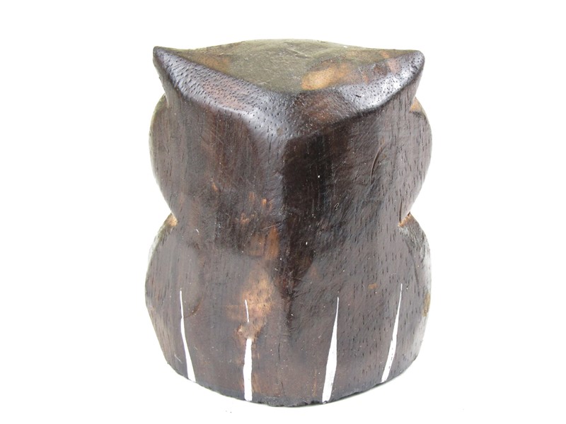 Sova ze dřeva hnědá 10 cm