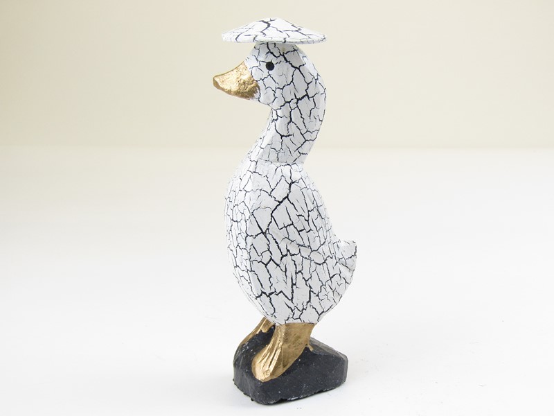 Kačenka bílá ze dřeva 19 cm