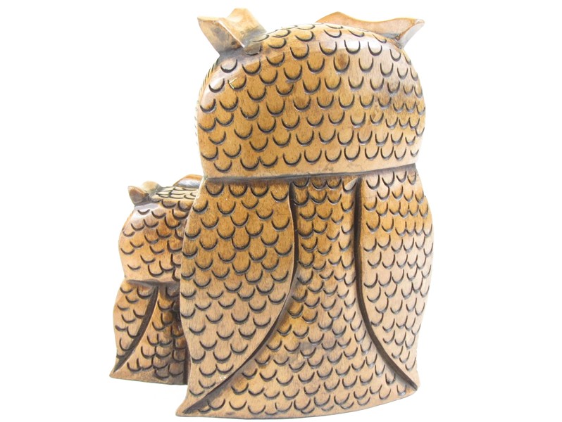 Dvě sovy ze dřeva z Indie 10 cm