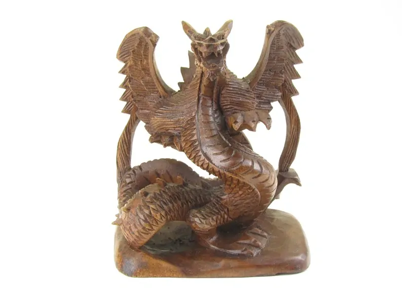 Dřevěný drak saurus 15 cm