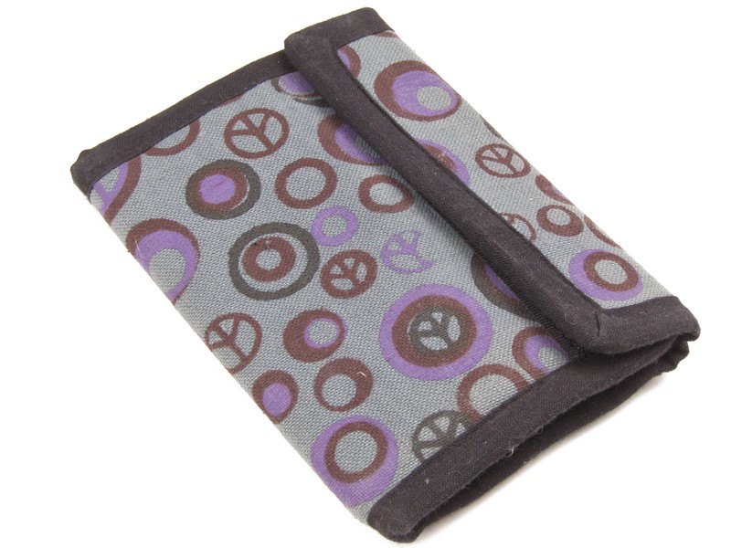 Peněženka šedá z Nepálu s kruhy