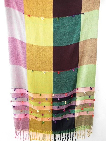 Šál z Indie barevný 2 m