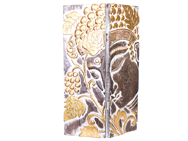 Plastika Buddhy na stěnu hnědá 59 cm