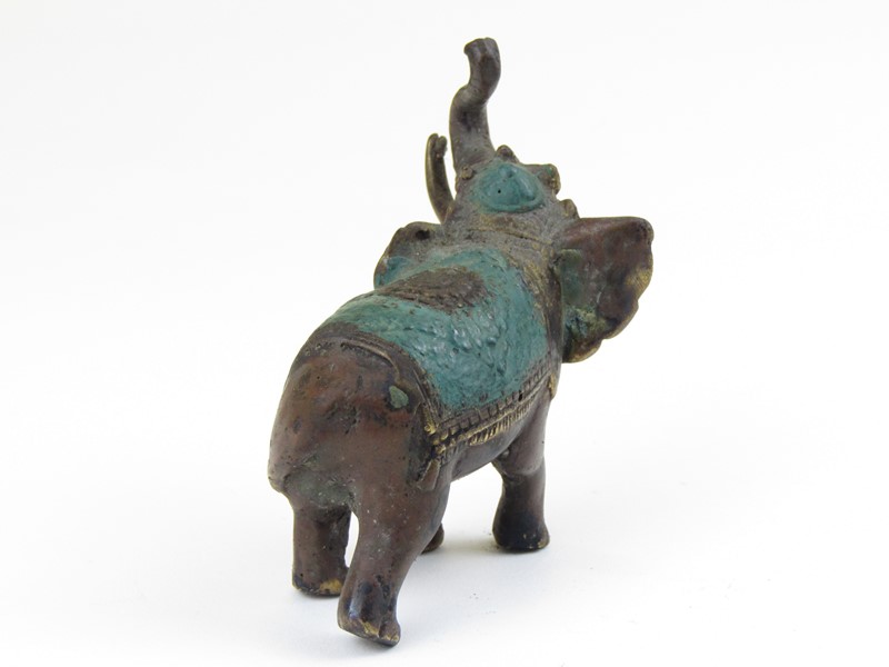 Kovový slon zelený 10 cm