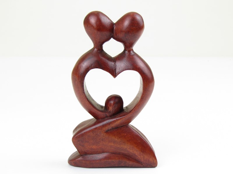 Dřevěné sousoší milenců 19 cm z Indonésie