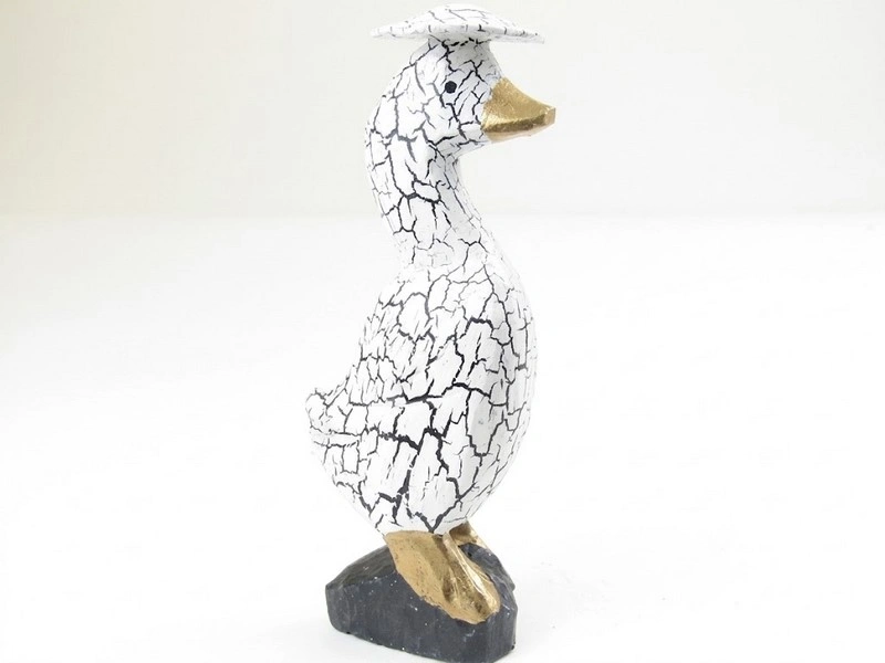 Kačenka bílá ze dřeva – 19 cm