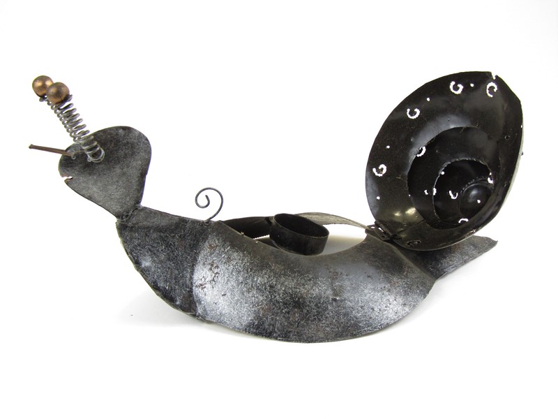 Kovová soška šneka 38 cm