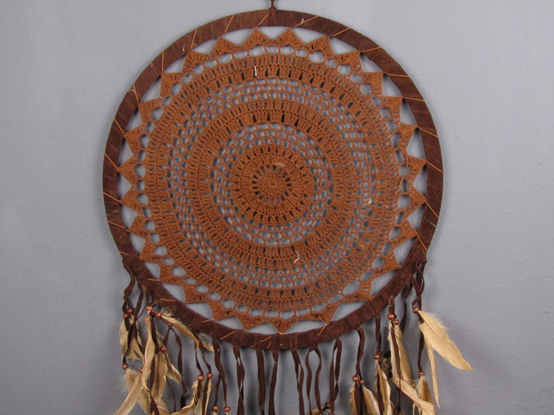 Lapač zlých snů průměr 42 cm hnědý