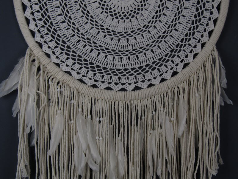 Lapač zlých snů průměr 51 cm světlý
