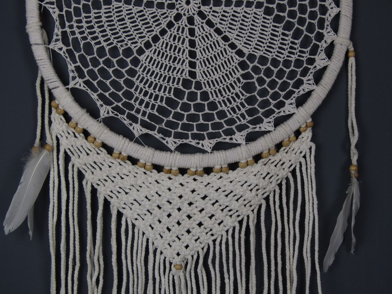 Lapač zlých snů průměr 42,5 cm bílý