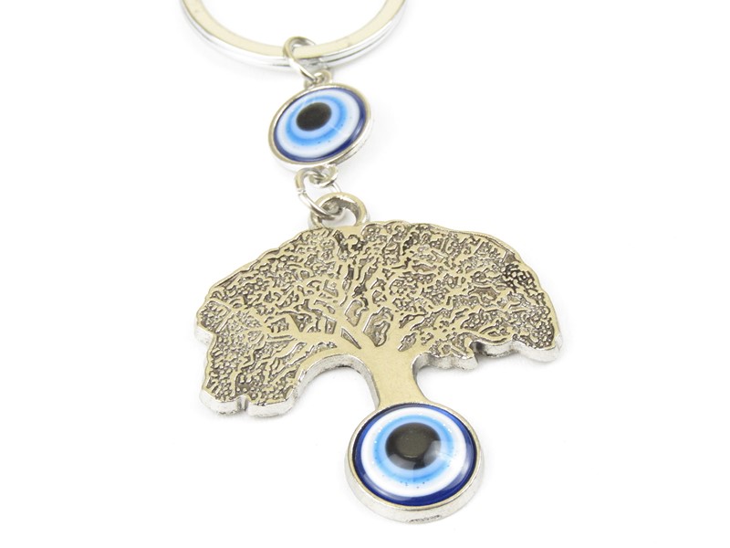 Klíčenka z Indie s nazarem a stromem