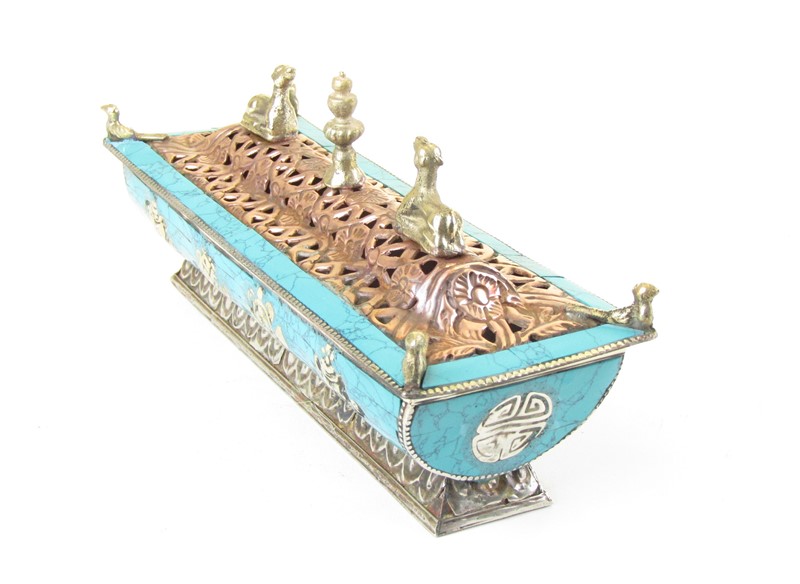 Luxusní držák na tyčinky z Nepálu modrý