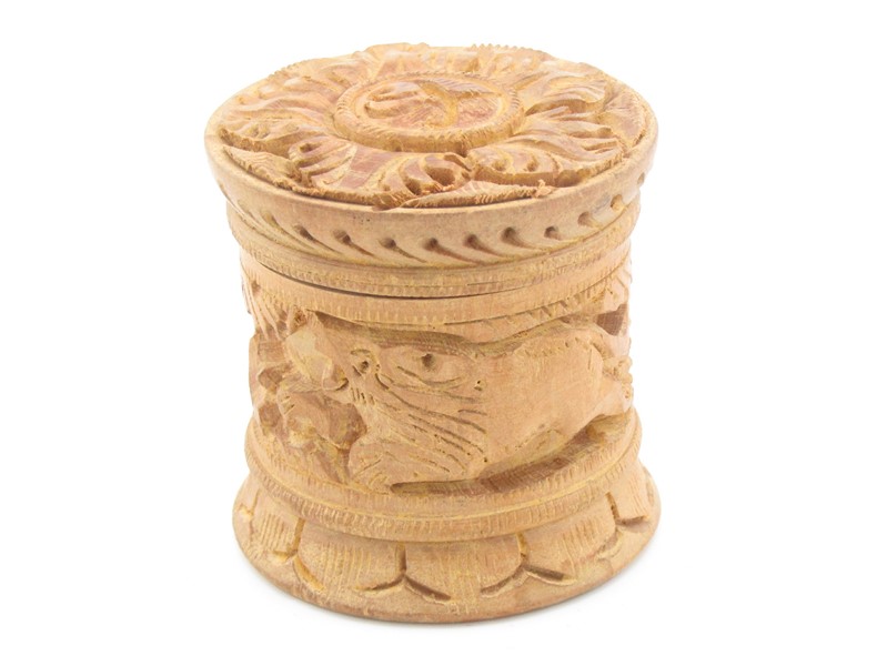 Krabička dřevěná z Indie vyřezávaná