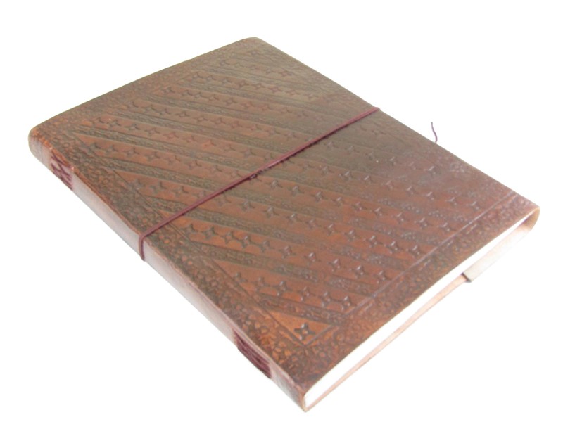 Kožený zápisník s polodrahokamy 33 cm