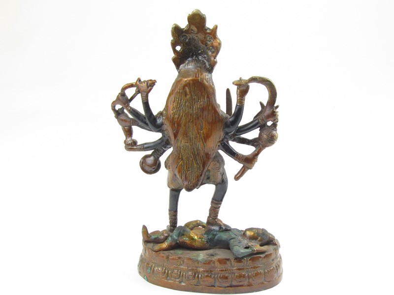 Socha Kálí z kovu z Indie 23 cm