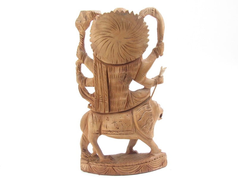 Soška Durgy ze dřeva 15 cm