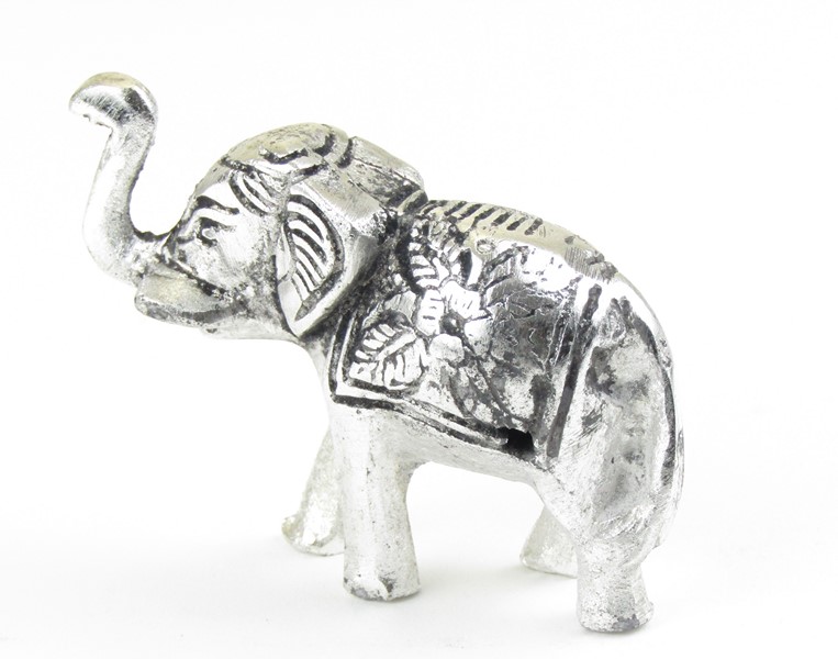 Kovový bílý slon z Indie 8 cm