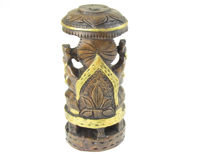 Hinduistický bůh Ganéš ze dřeva 15 cm