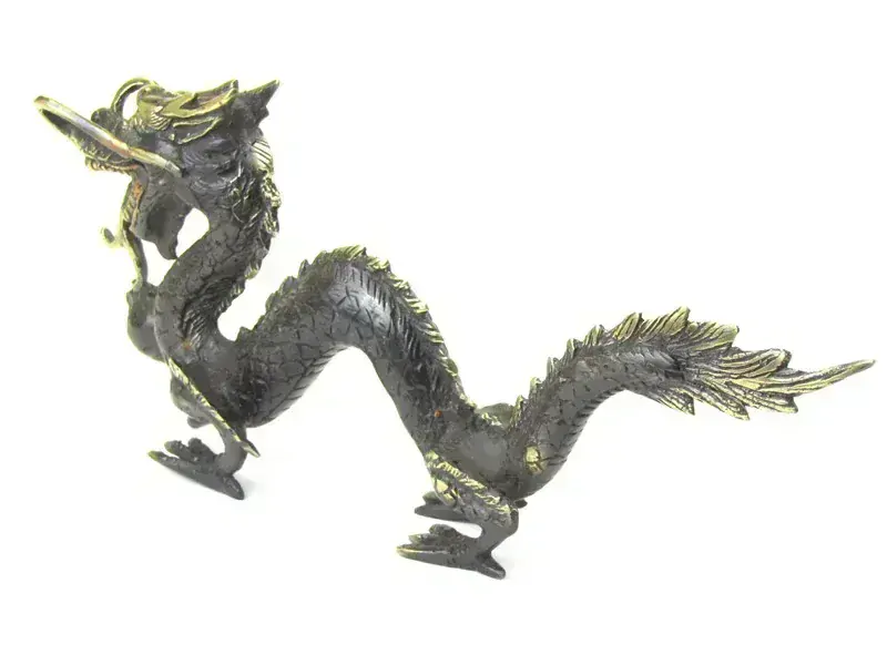 Kovový drak 26 cm tmavý