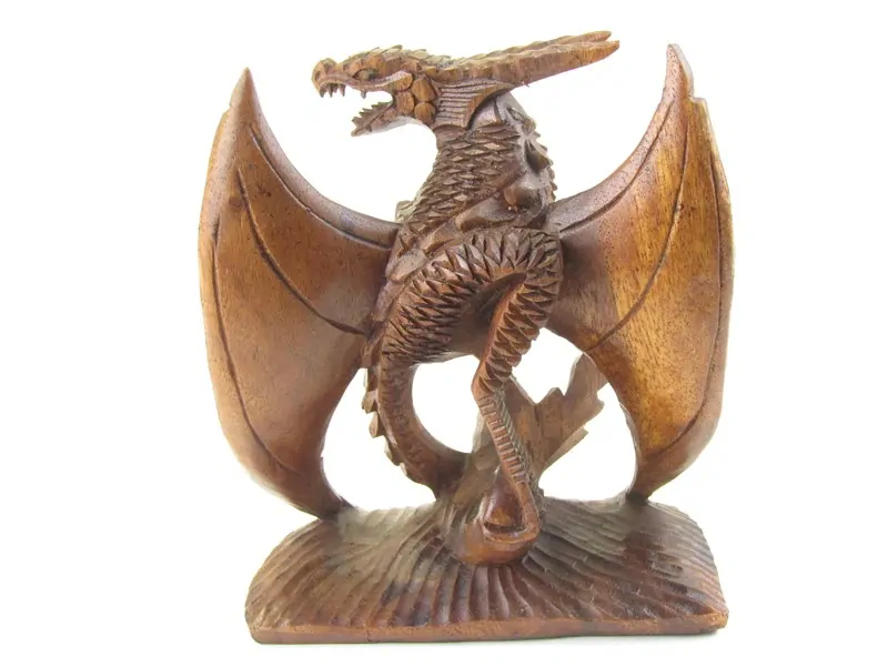 Dřevěný drak saurus 16 cm 