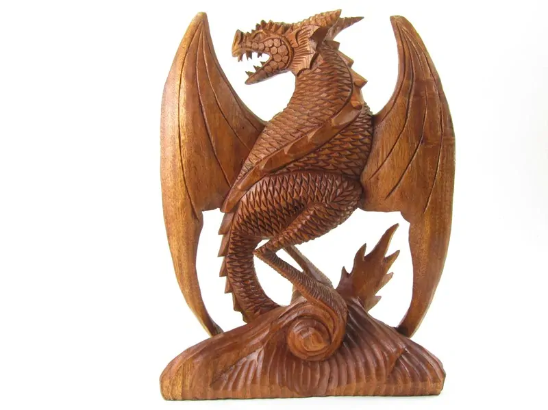 Dřevěný drak saurus 42 cm 