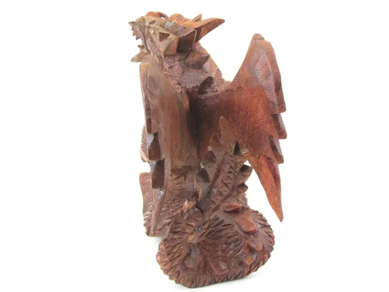 Dřevěný drak vyřezávaný s křídly 17 cm