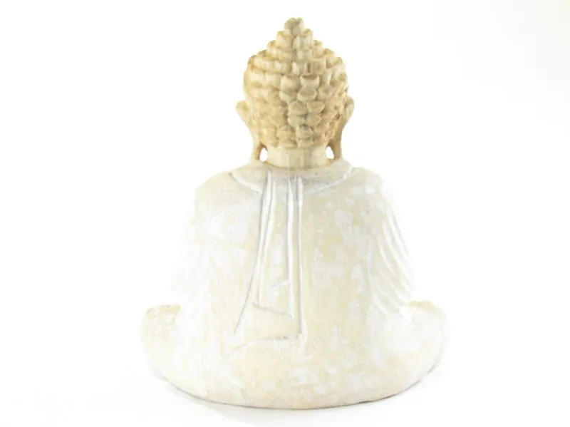 Socha Buddha malovaný ze dřeva 20 cm