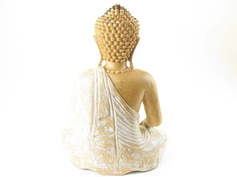 Socha malovaná Buddha ze dřeva  43 cm