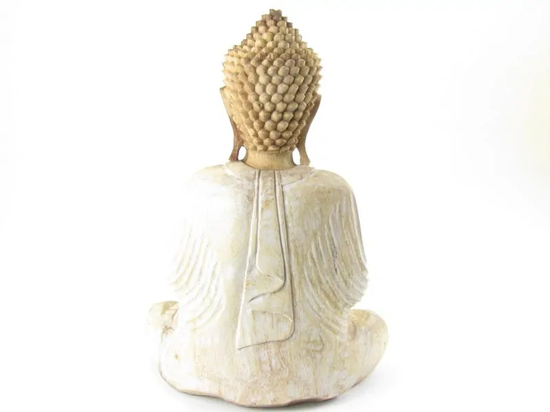 Socha malovaná Buddha ze dřeva  42 cm