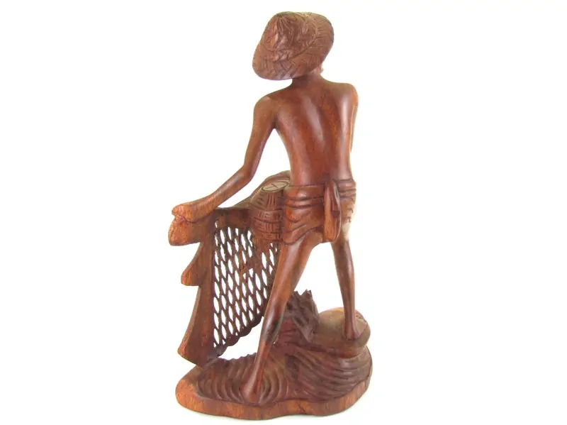 Socha rybáře z Bali 30 cm
