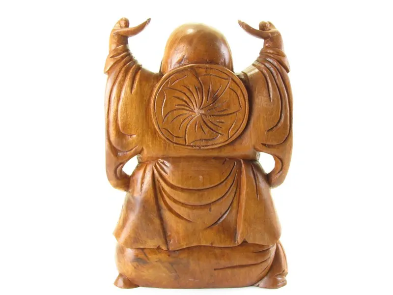 Budai dřevěný ruce nad hlavou 40 cm