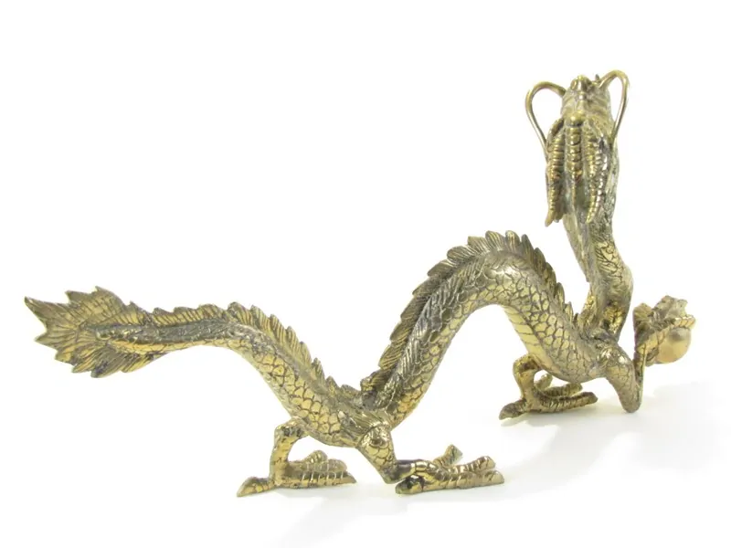 Kovový drak 60 cm žlutý