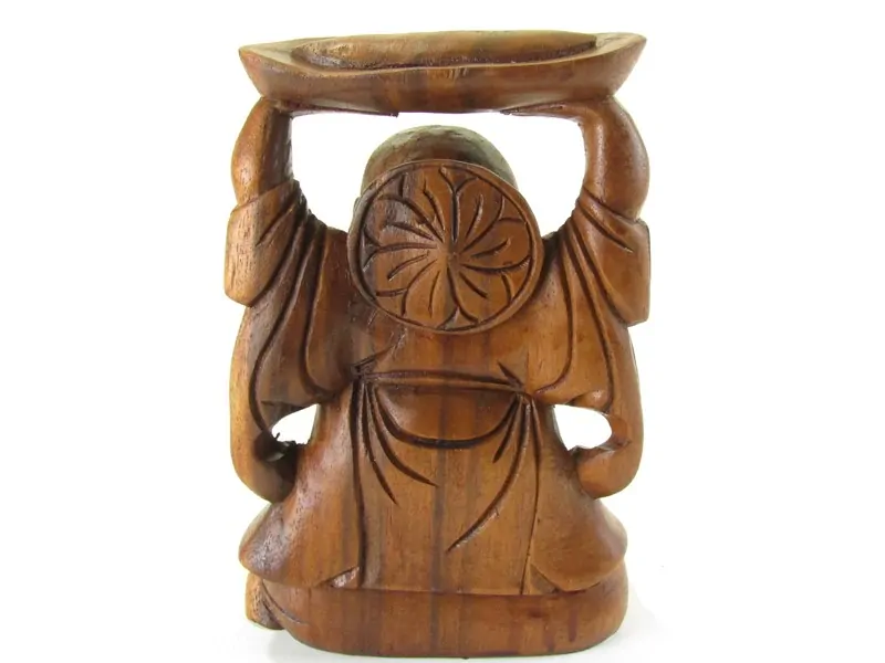 Budai dřevěný ruce nad hlavou 20 cm