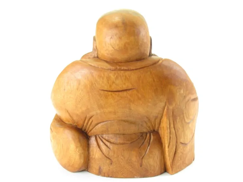 Budai dřevěný s miskou v ruce 26 cm