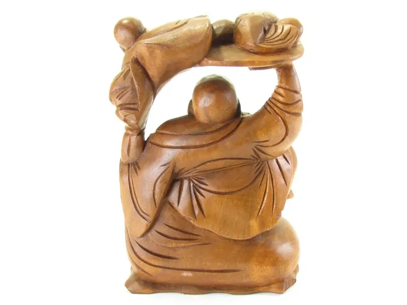 Socha Budai s žábou a soškou 30 cm