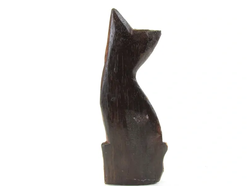 Dřevěná kočka 18 cm malovaná