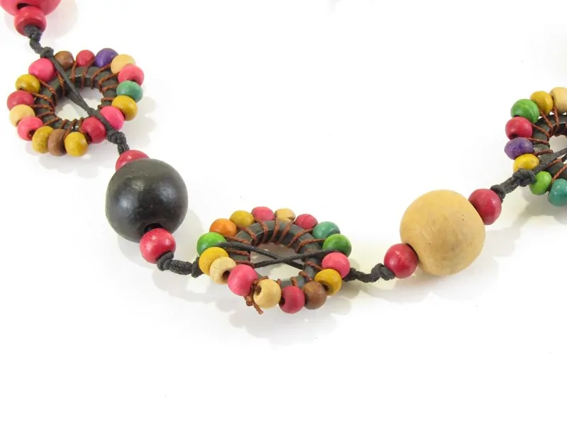 Dřevěné korále z Indonézie kytička