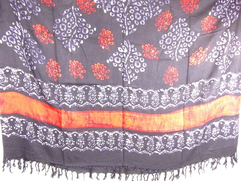 Pareo z Indie černé s batikou 160 cm