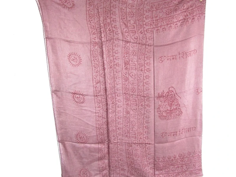 Indický šál z rayonu hnědý 180 x 90 cm