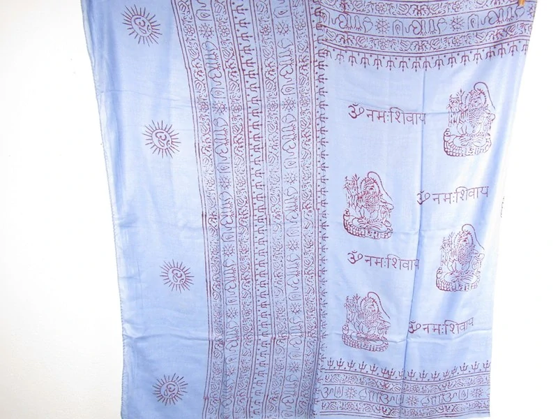 Sarong z Indie modrý 100 x 190 cm