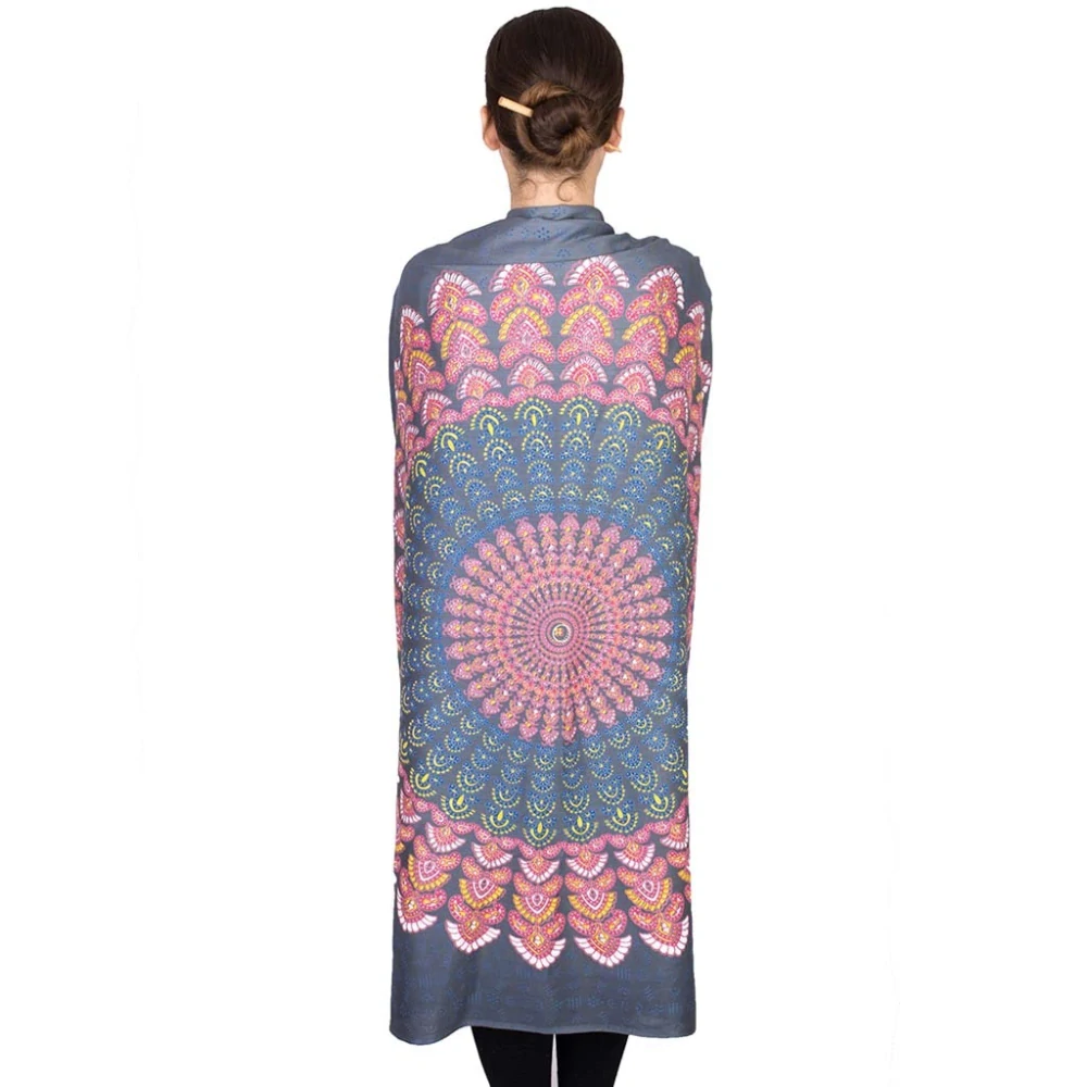 Pareo z Indie šedé mandala 172 cm