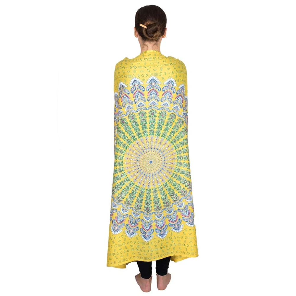 Pareo z Indie žluté mandala 172 cm