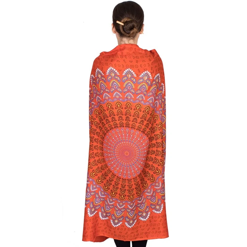 Pareo z Indie oranžové mandala 172 cm