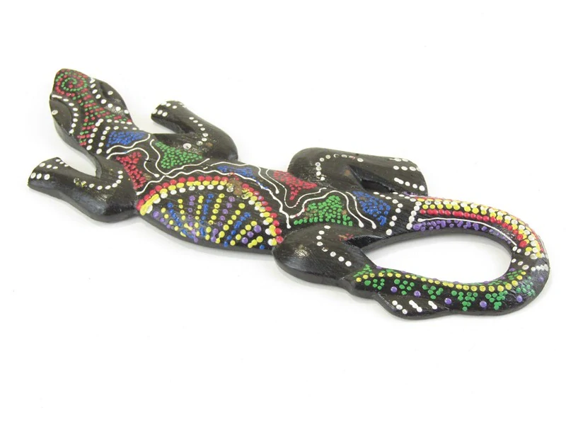 Ještěrka malovaná dřevěná 24 cm