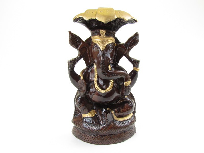 Ganéš ze dřeva z Indie 20 cm