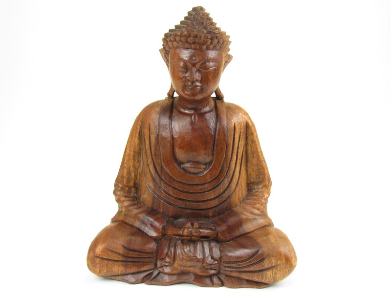 Socha Buddha ze dřeva 30 cm