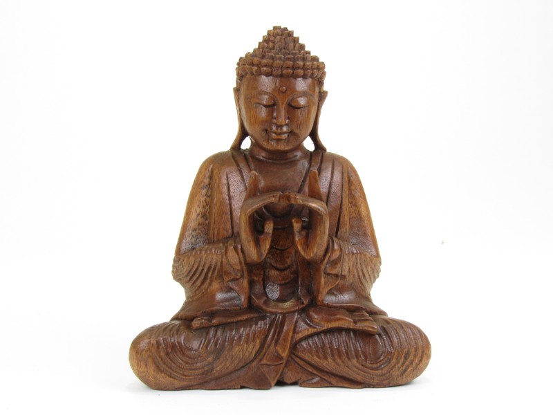 Socha Buddha ze dřeva 25 cm