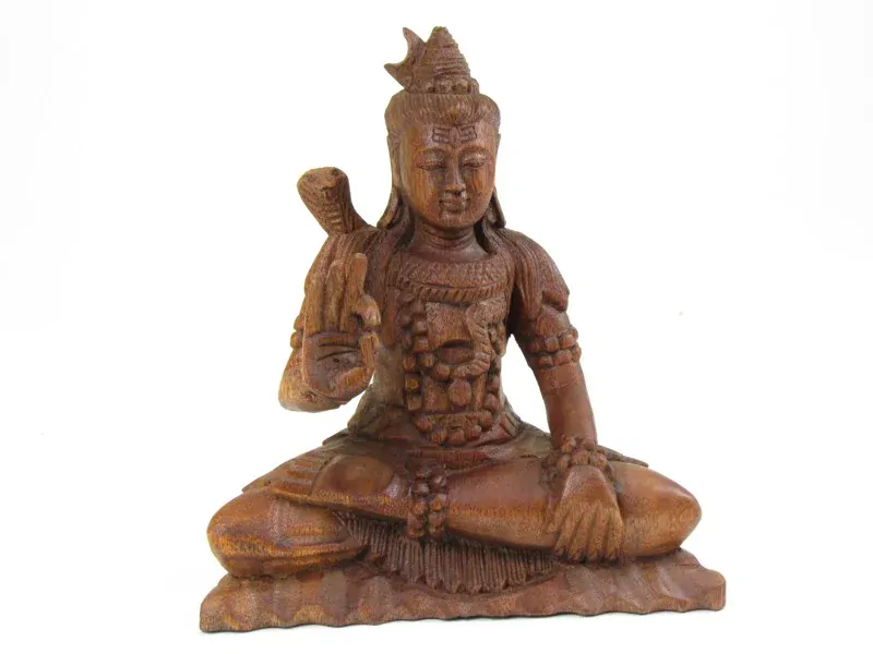 Dřevěná socha Šivy 20 cm