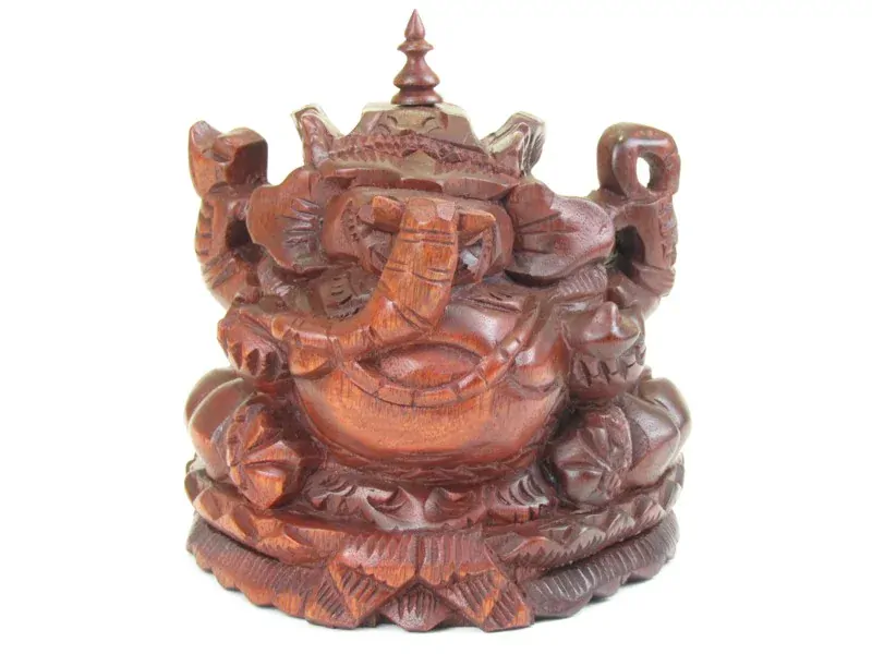 Socha Ganéše ze dřeva 12 cm