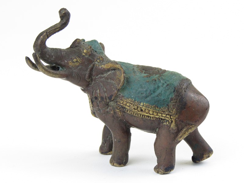 Kovový slon zelený 10 cm